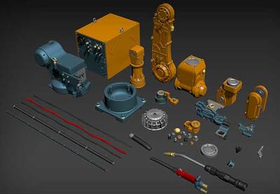 機械手臂模型機械手臂零部件模型零件模型-源酷C4D模型